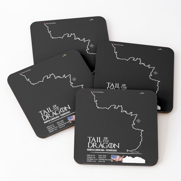 Item preview, Tail of the Dragon Road US 129 Motorcycle Sports Car Trail Map Art Print   designed and sold by AlemaaArt.