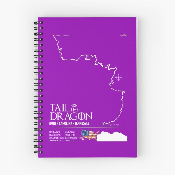 Item preview, Tail of the Dragon Road US 129 Motorcycle Sports Car Trail Map Art Print   designed and sold by AlemaaArt.