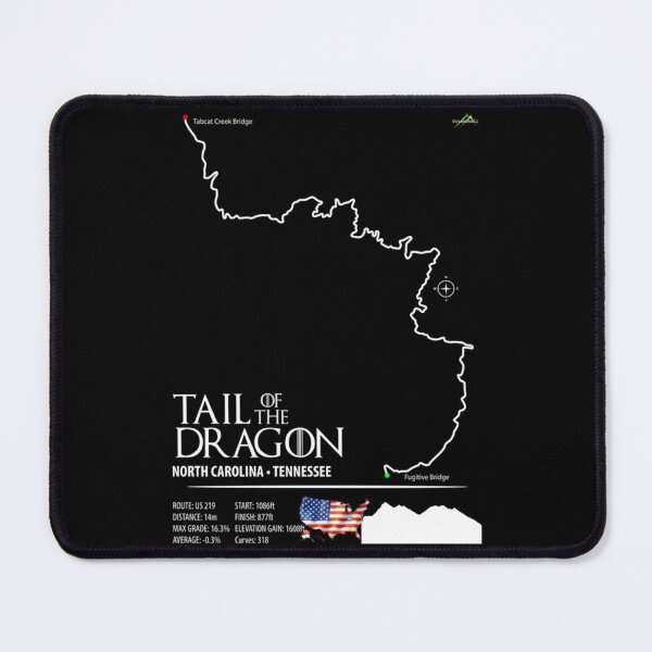 Item preview, Tail of the Dragon Road US 129 Motorcycle Sports Car Trail Map Art Print   designed and sold by AlemaaArt.