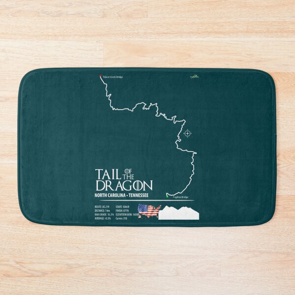 Item preview, Tail of the Dragon Road US 129 Motorcycle Sports Car Trail Map Art Print   designed and sold by AlemaaArt.