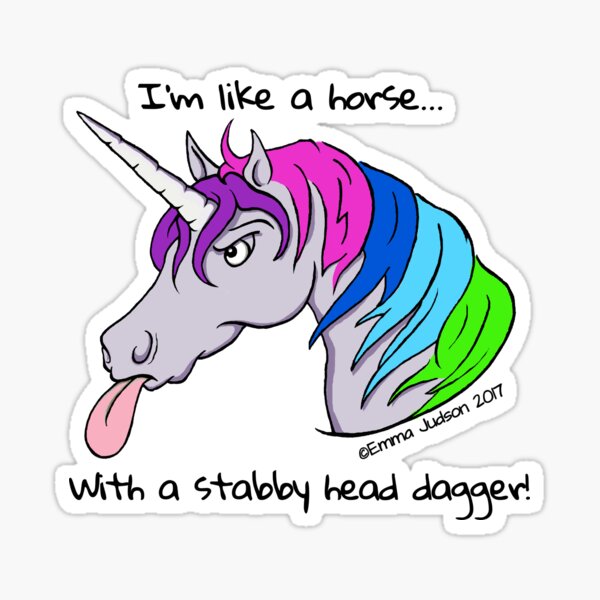 Snarky Unicorn - Stabby! Sticker