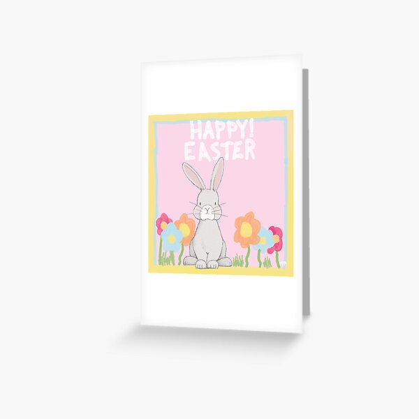 Item preview, Happy Easter-Bunny and Flowers Watercolor Design designed and sold by 69Designs-MP.