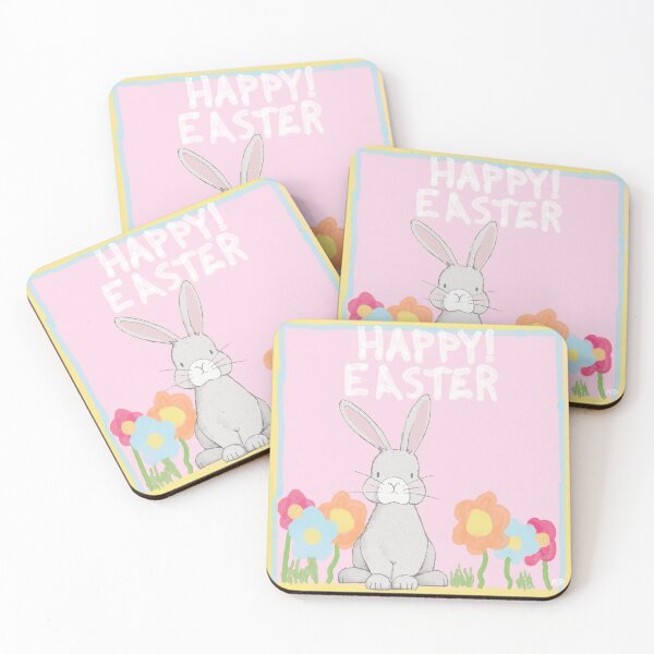 Item preview, Happy Easter-Bunny and Flowers Watercolor Design designed and sold by 69Designs-MP.