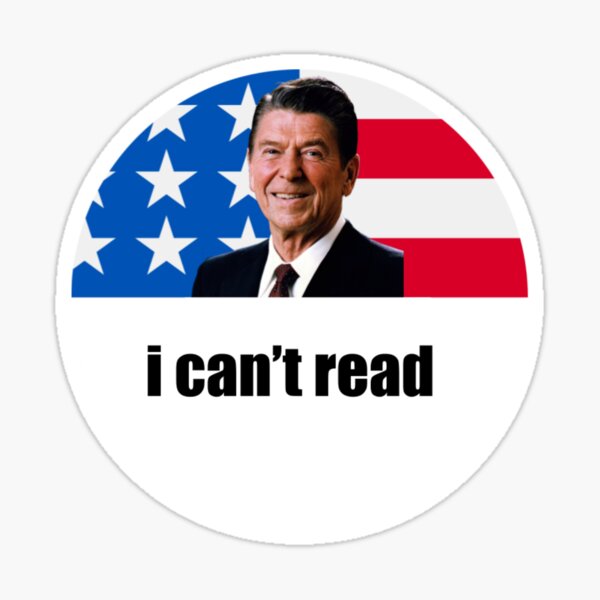 Aperçu de l'œuvre autocollant de Ronald Reagan créée et vendue par bshuff.