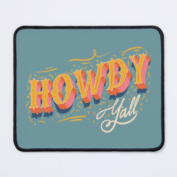 Item preview, HOWDY HOWDY HOWDY YALL | Yellow Pink Typography Lettering designed and sold by Any Color Designs.