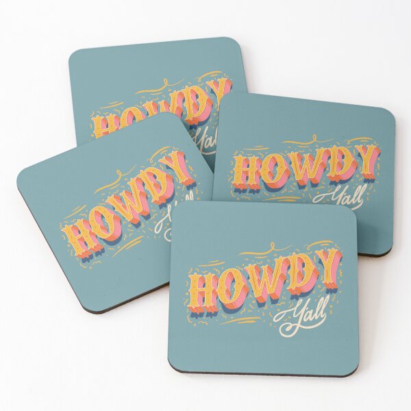 Item preview, HOWDY HOWDY HOWDY YALL | Yellow Pink Typography Lettering designed and sold by Any Color Designs.