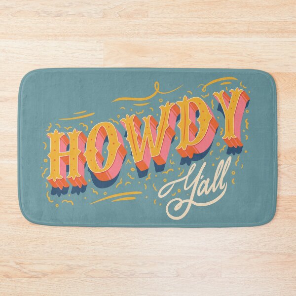 Item preview, HOWDY HOWDY HOWDY YALL | Yellow Pink Typography Lettering designed and sold by Any Color Designs.