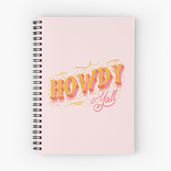 Item preview, HOWDY HOWDY HOWDY YALL | Yellow Pink Typography Lettering | Pink Background designed and sold by Any Color Designs.