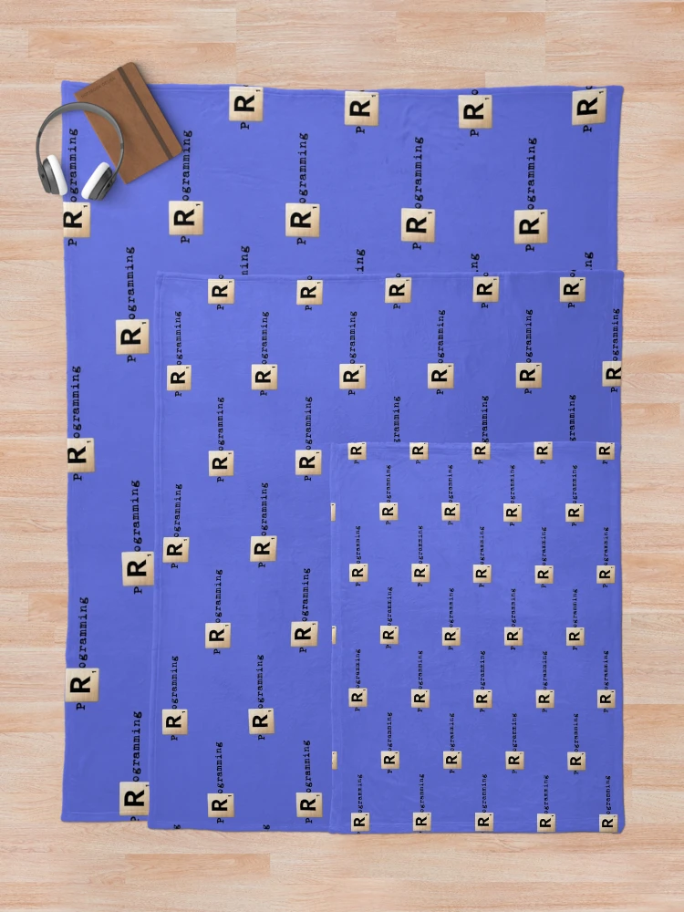 Thumbnail 5 of 6, Throw Blanket, Scrabble R R programming  designed and sold by KoopTroop ⭐⭐⭐⭐⭐.