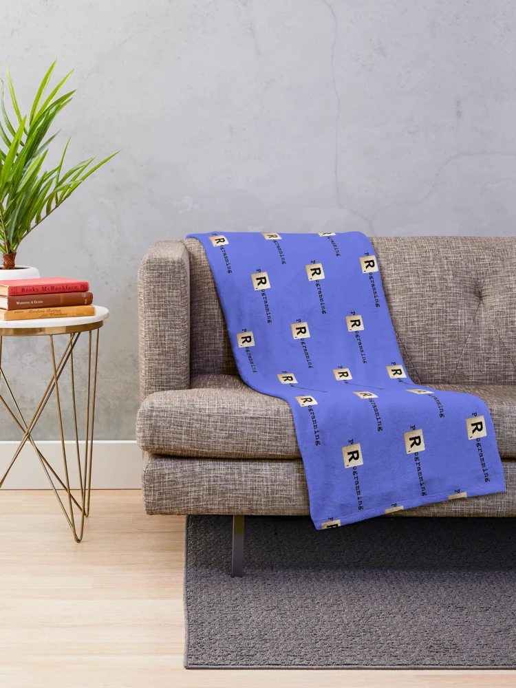 Thumbnail 2 of 6, Throw Blanket, Scrabble R R programming  designed and sold by KoopTroop ⭐⭐⭐⭐⭐.