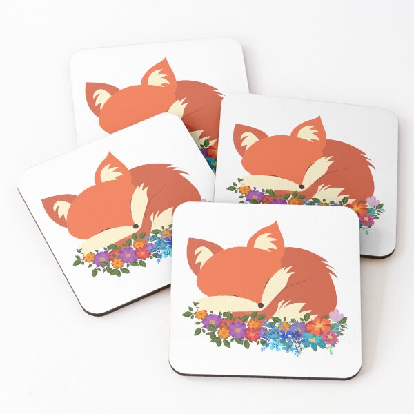 Item preview, Sleeping Fox Need more Sleep - Fox With Flowers designed and sold by The Love Quill.