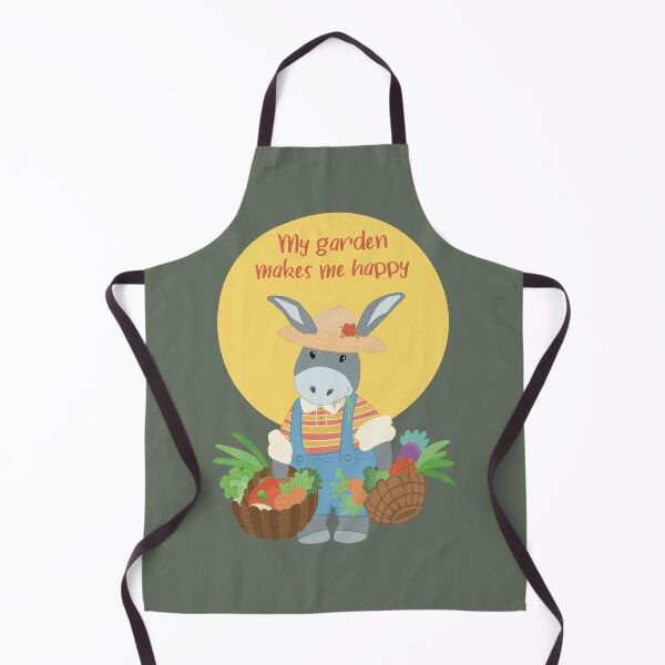 Item preview, My garden makes me happy, cute picture with a gardener with his own grown vegetables designed and sold by marina63.