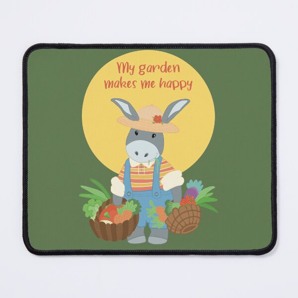 Item preview, My garden makes me happy, cute picture with a gardener with his own grown vegetables designed and sold by marina63.