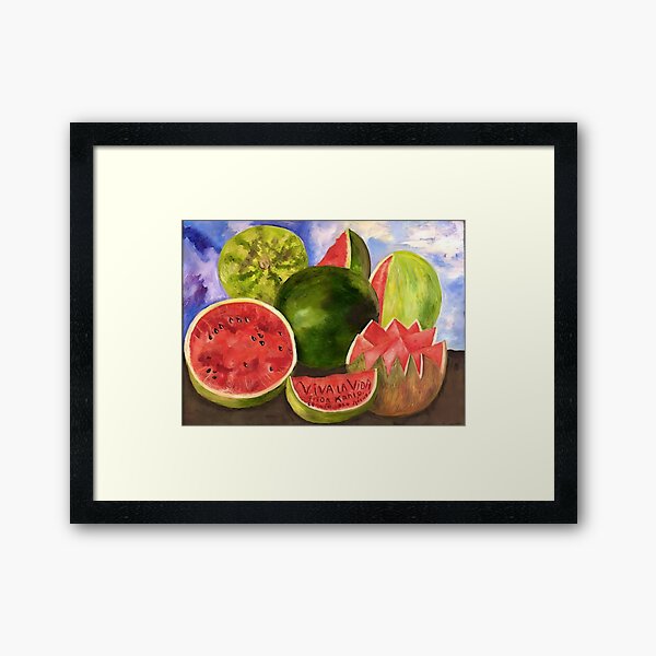 Viva la Vida, Watermelons by Frida Kahlo Framed Art Print for Sale by  FridaBubble