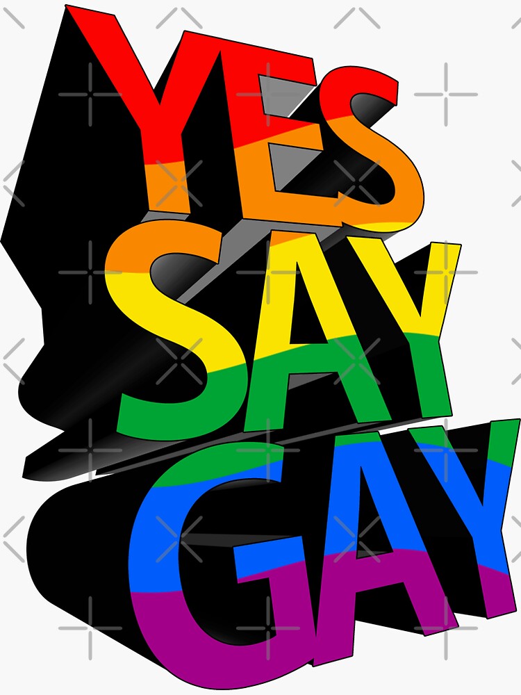 Thumbnail 3 of 3, Sticker, YES SAY GAY designed and sold by Gayesthetic.