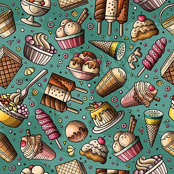Artwork thumbnail, Ice Cream Seamless Pattern by PatternTale
