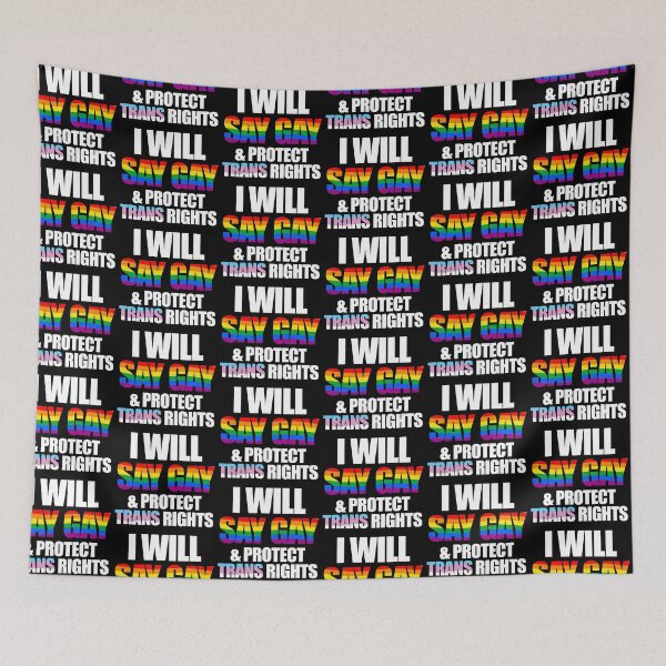 Item preview, I will say gay and protect trans rights designed and sold by Gayesthetic.