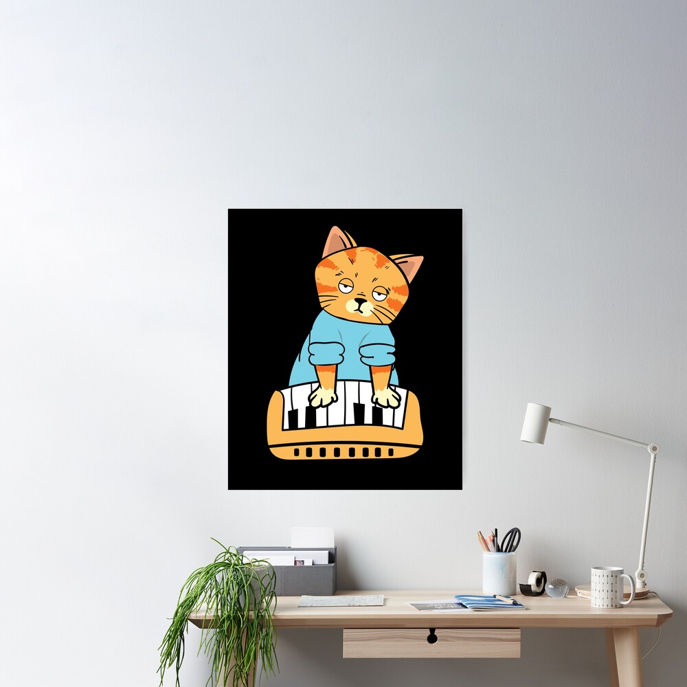 Dj cat meme sticker Poster for Sale by ButterflyBoiUgh