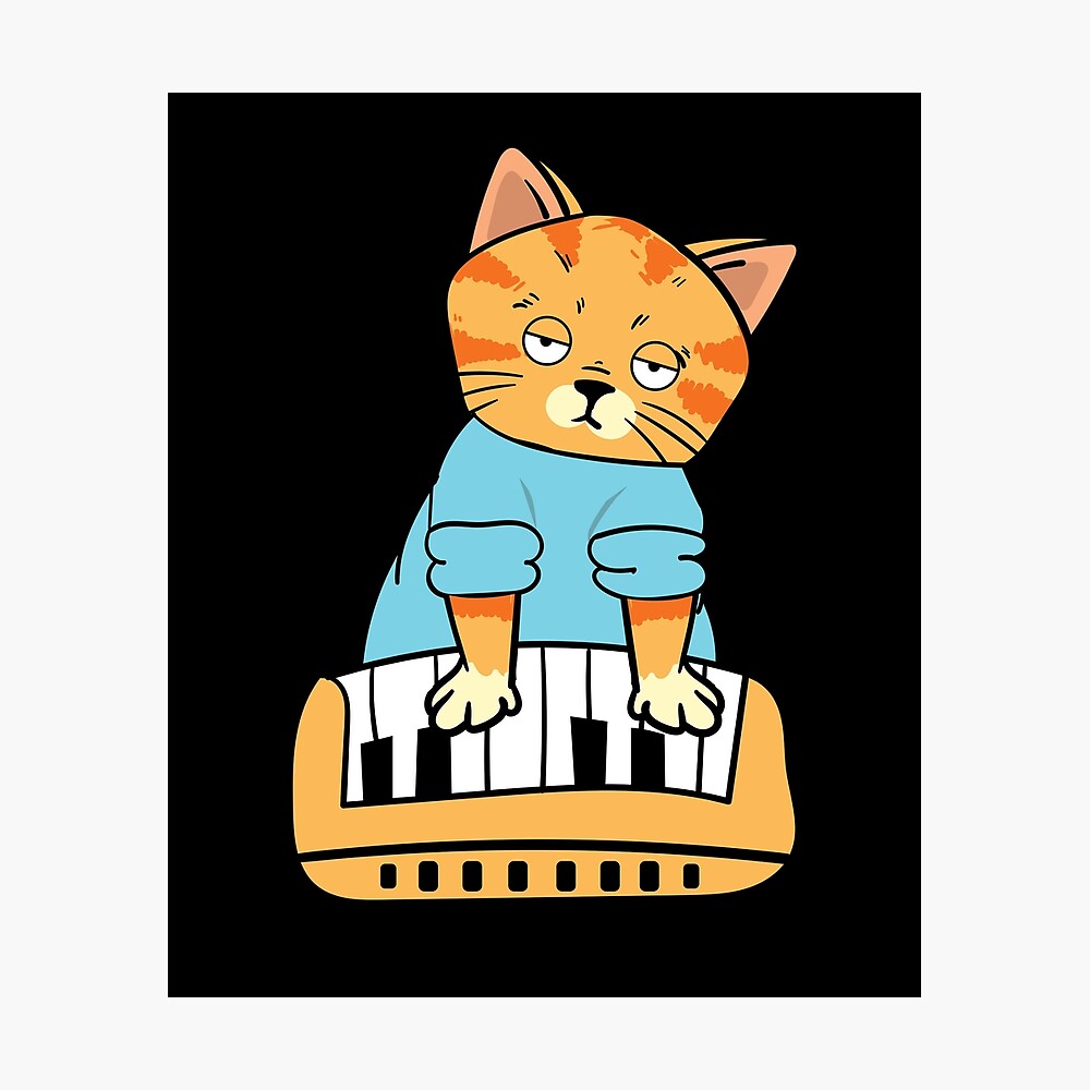 Keyboard Cat Meme Music Cat Gift Funny DJ  Poster for Sale by
