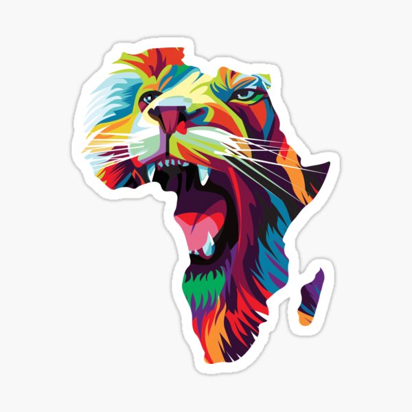 Aperçu de l'œuvre Carte de l'Afrique Lion Safari Savane Animaux sauvages Afrique créée et vendue par Lenny Stahl.