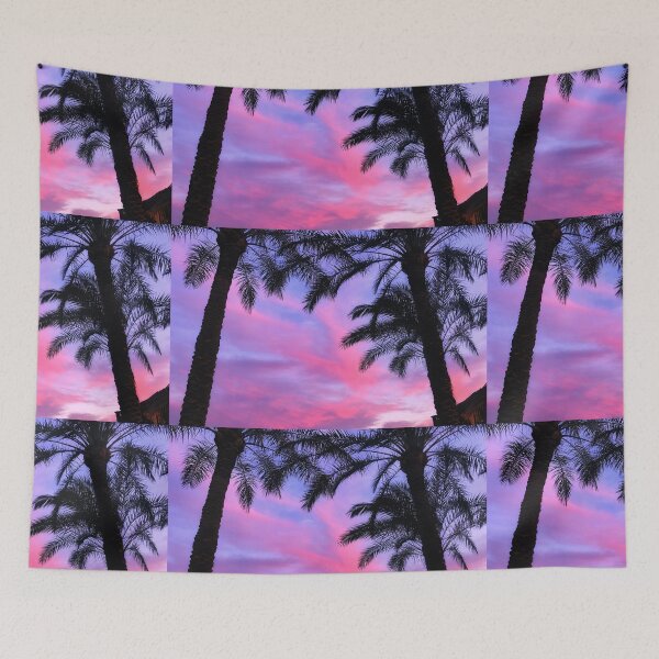 Item preview, Purple & Pink Cotton Candy Palm Tree Sunset  designed and sold by newburyboutique.
