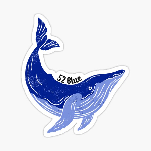 "52 Blue whale 52 Hz" Sticker by KoopTroop | Redbubble