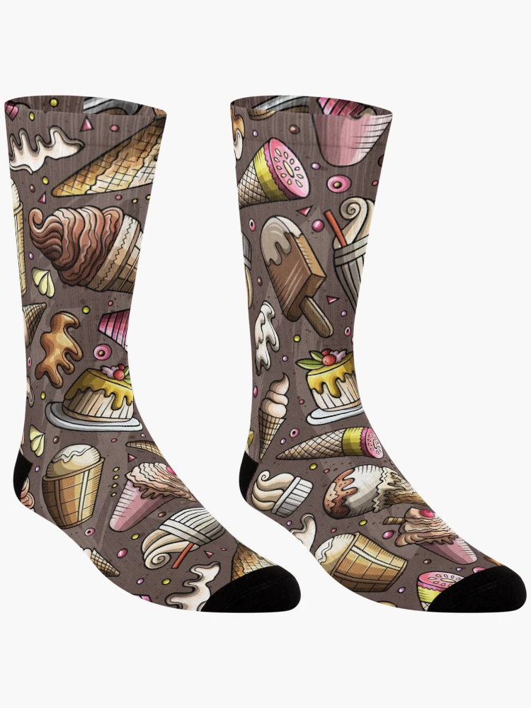 Thumbnail 3 of 5, Socks, Chocolate Ice Cream Pattern designed and sold by PatternTale.