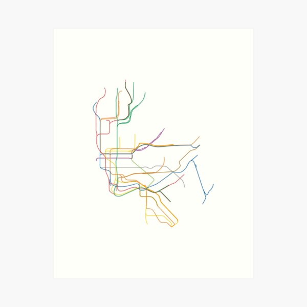 Artikel-Vorschau von minimalistischer nyc u-bahnplan, designt und verkauft von artxalec.
