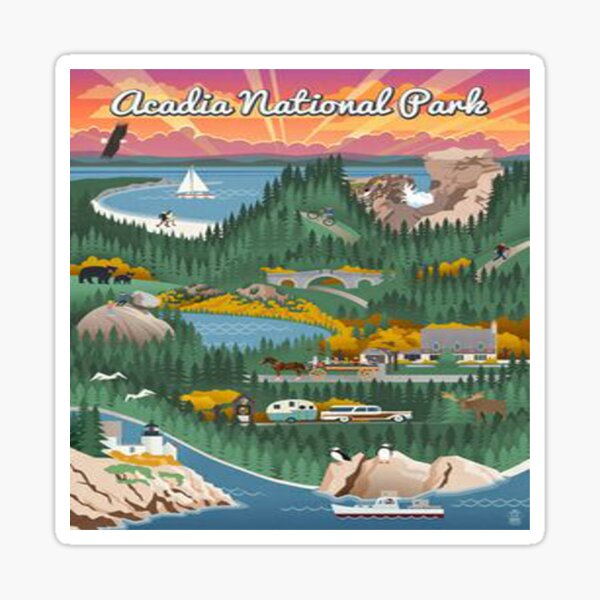Acadia National Park Maine Vintage Decal Sticker