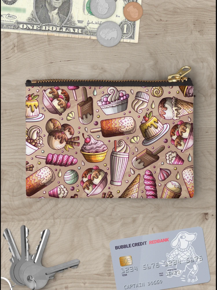 Thumbnail 3 of 4, Zipper Pouch, Ice Cream Repeat Pattern designed and sold by PatternTale.