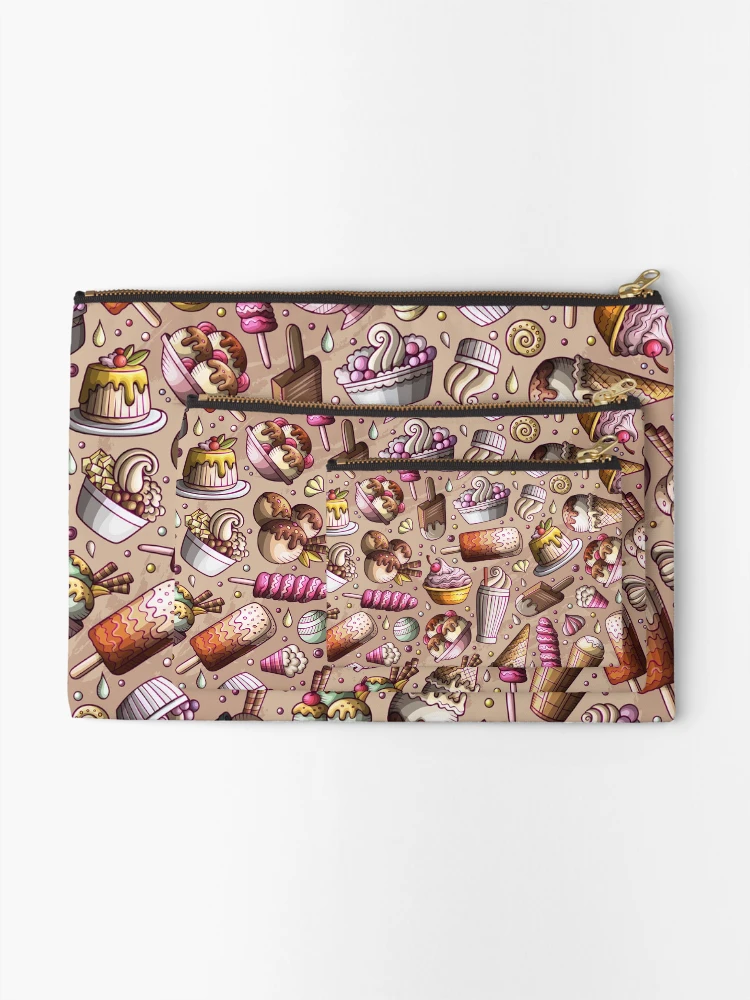 Thumbnail 2 of 4, Zipper Pouch, Ice Cream Repeat Pattern designed and sold by PatternTale.