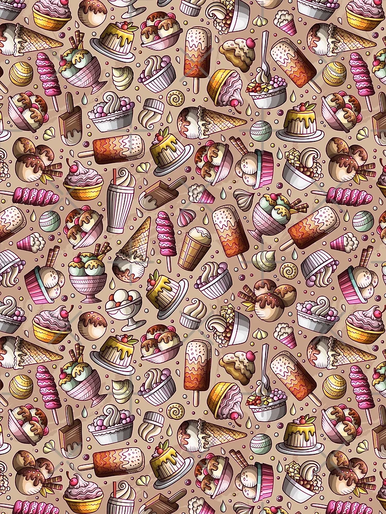 Thumbnail 3 of 3, Scarf, Ice Cream Repeat Pattern designed and sold by PatternTale.
