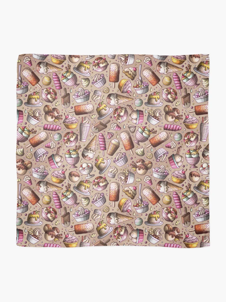 Thumbnail 2 of 3, Scarf, Ice Cream Repeat Pattern designed and sold by PatternTale.