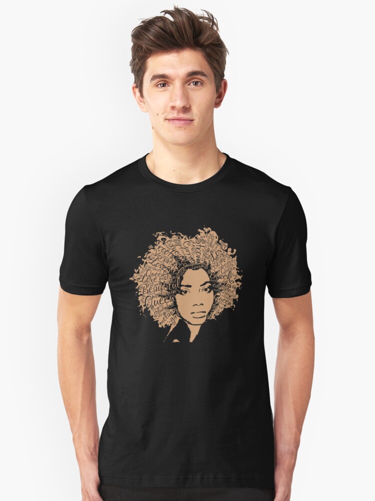 Afro Word Art Natural Hair T Shirt For Black Women T Shirt By