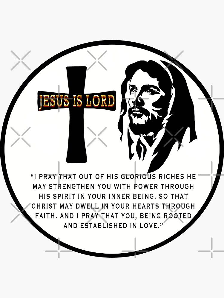 "Jesus Is Lord Jesus Is Lord Gold Font Gold Font " Sticker for Sale