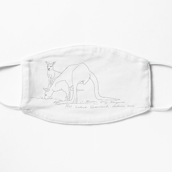 Eastern Gray Kangaroo sketch Flat Mask
