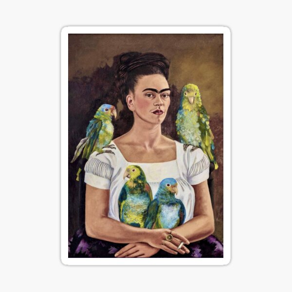 Item preview, Me and My Parrots by Frida Kahlo designed and sold by FridaBubble.