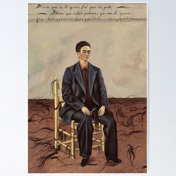 Item preview, Self Portrait with Cropped Hair by Frida Kahlo designed and sold by FridaBubble.