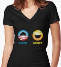 Hope vs. Grope Women's Fitted V-Neck T-Shirt
