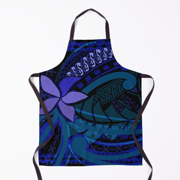 Item preview, Samoan Malu Dark Blue Tropical Floral Art 2090 designed and sold by sunnthreads.