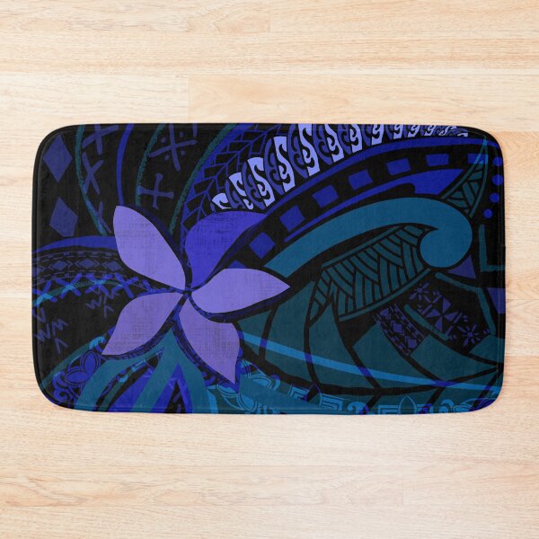 Item preview, Samoan Malu Dark Blue Tropical Floral Art 2090 designed and sold by sunnthreads.