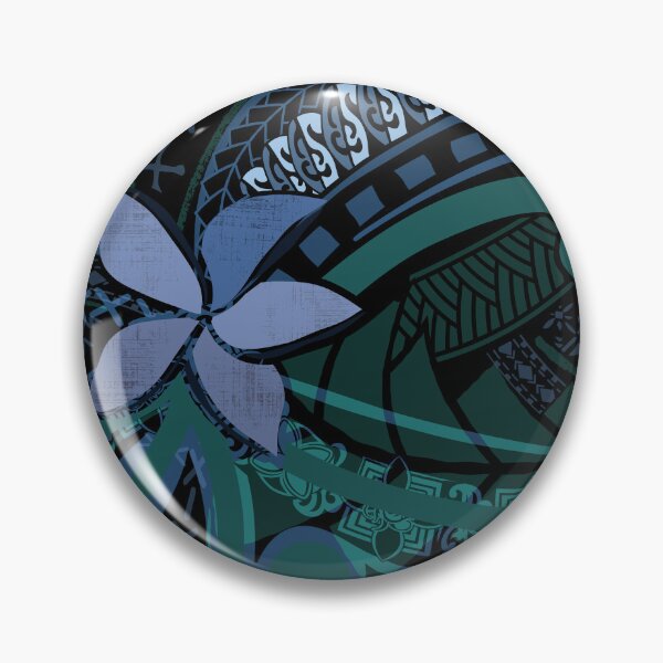 Item preview, Samoan Malu Blue Grey Tropical Floral Art 2091 designed and sold by sunnthreads.
