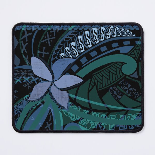 Item preview, Samoan Malu Blue Grey Tropical Floral Art 2091 designed and sold by sunnthreads.