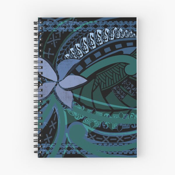 Item preview, Samoan Malu Blue Grey Tropical Floral Art 2091 designed and sold by sunnthreads.