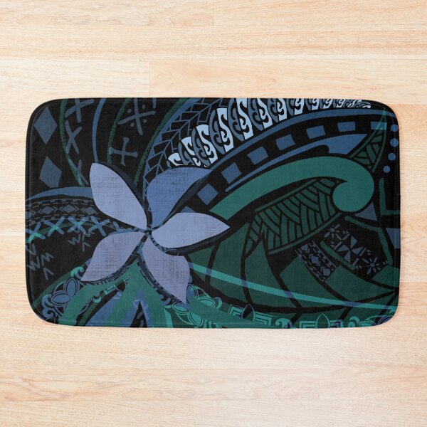 Item preview, Samoan Malu Blue Grey Tropical Floral Art 2091 designed and sold by sunnthreads.