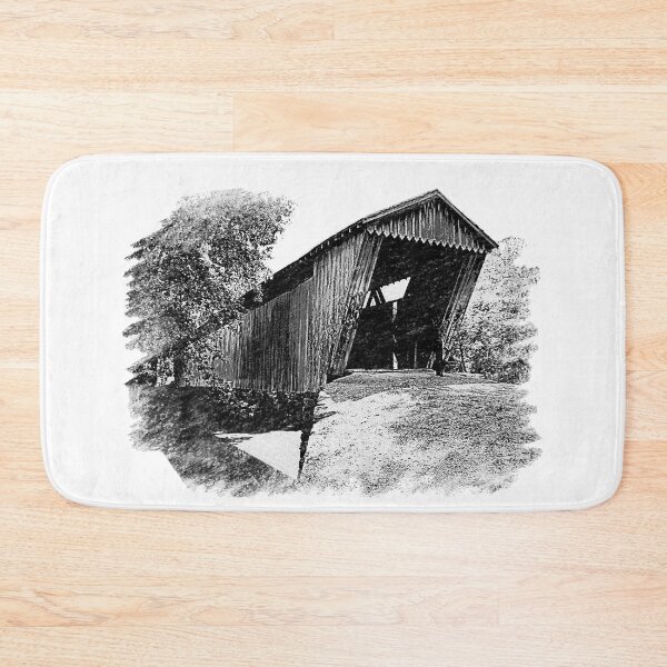 Item preview, Coal sketch of Switzer Covered Bridge designed and sold by gotucoveredart.