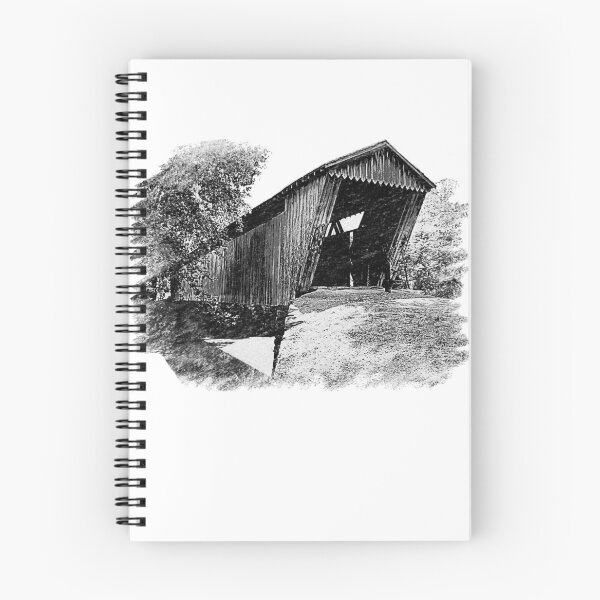 Item preview, Coal sketch of Switzer Covered Bridge designed and sold by gotucoveredart.