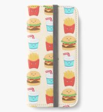 motif répété de copains burger Étui portefeuille/coque/skin iPhone