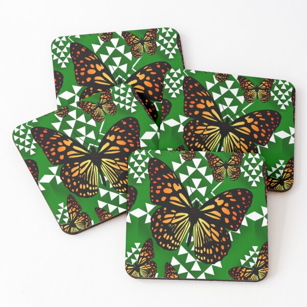 Item preview, Green / White  / Fire Color  Native Butterfly Design  designed and sold by JMWCD.