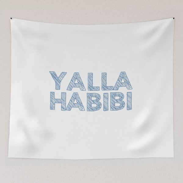 Item preview, Yalla Habibi, shaded blue - Arabic designed and sold by Ellodee.
